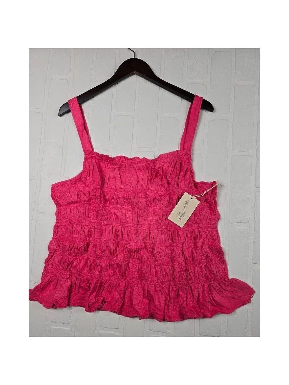 Universal Thread Pink Smocked Cropped Tank Top 3X